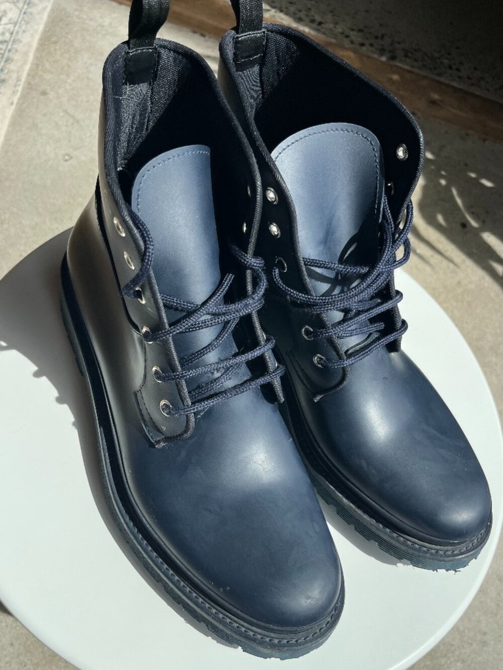 Saks Fifth Avenue Men's Rubber Rain Boots | Size 10 | Navy Black